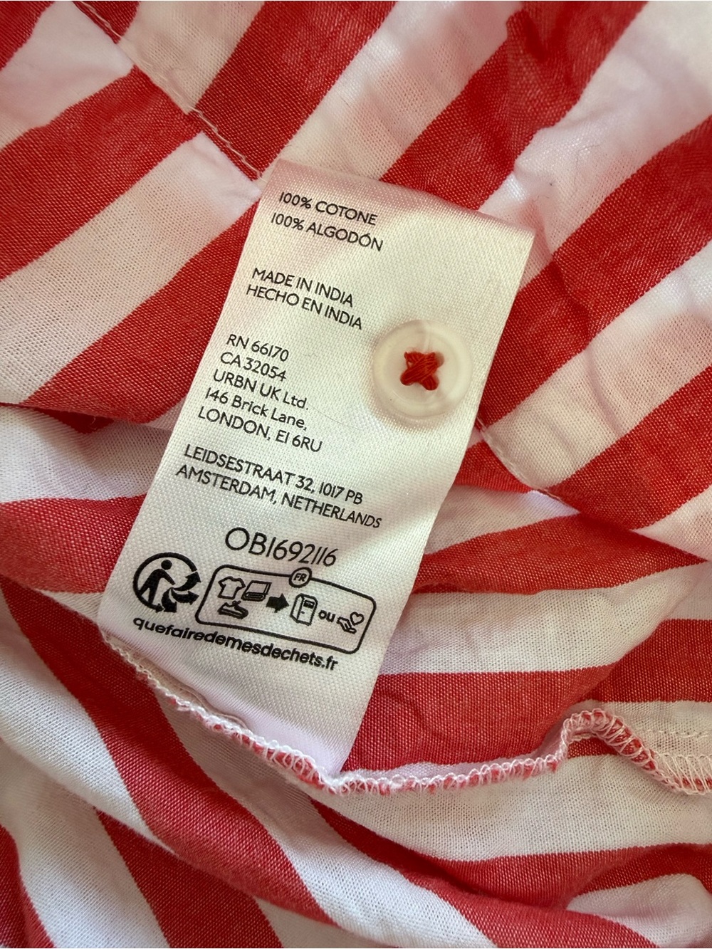 Anthropologie Darcy Popover Orange and White Striped V-Neck Puff Sleeve Blouse - Picture 8 of 12